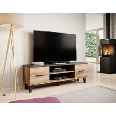 CAMA MEBLE Lotta 160 2D2K tv stolík dub wotan / čierna