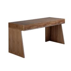 Estila Luxusný moderný písací stôl Vita Naturale s tromi zásuvkami v prírodnej orechovej hnedej farbe 154 cm