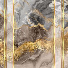 Conceptum Hypnose Koberec Marble Frame 80x200 cm sivý/zlatý