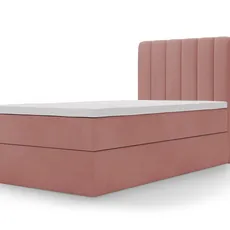 Čalúnená boxspingová jednolôžková posteľ Lamella mini 100x200 - ružová