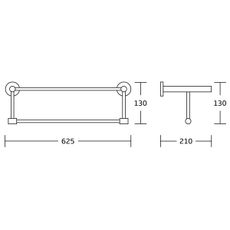 Aqualine - Nástenný vešiak na uteráky SAMBA 21x62,5 cm lesklý chróm