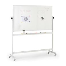 Mobilná otočná magnetická tabuľa, keramický povrch, 1500 x 900 mm