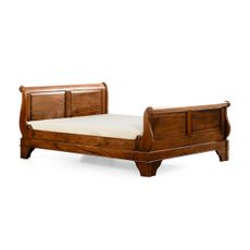 Estila Rustikálna luxusná manželská posteľ M-VINTAGE z masívneho dreva s vyrezávanými nožičkami 165cm