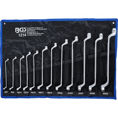 Súprava obojstranných očkových kľúčov | zalomené | 6 x 7 – 30 x 32 mm | 12dielna, BGS 1214