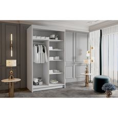 Šatníková skriňa VIGO IV 100 cm - biela/čierna