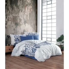 BedTex Bavlnené obliečky Armina modrá, 220 x 200 cm, 2 ks 70 x 90 cm, 220 x 200 cm, 2 ks 70 x 90 cm