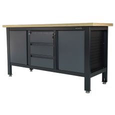 Pracovný dielenský stôl Matabro MB-TSK7523-L | 3 zásuvky | 2 skrinky | 1690 x 600 x 860 - 900 mm