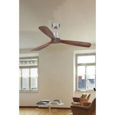 FARO 33370DC - Stropný ventilátor LANTAU hnedá/matný chróm pr. 132 cm + DO