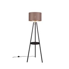 Čierna stojacia lampa s poličkou (výška 152 cm) Colette – Trio