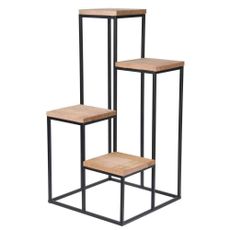 DekorStyle Stojan na kvety ALFA 34 cm čierny/hnedý