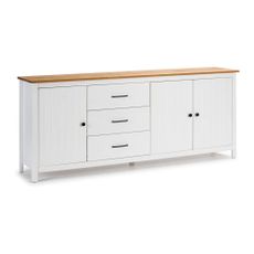 Biela nízka komoda z borovicového dreva 190x80 cm Miranda – Marckeric