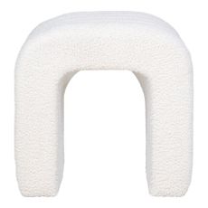 Biely taburet z textílie buklé Colma – House Nordic