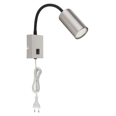 Globo 57911W - Flexibilná nástenná lampa ROBBY 1xGU10/25W/230V čierna/chróm