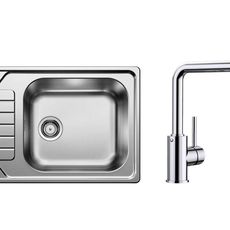 Blanco Sety - Set drezu Dinas XL 6 S Compact a batérie Mila, nerezová/chróm SET 05-B 24 MILA