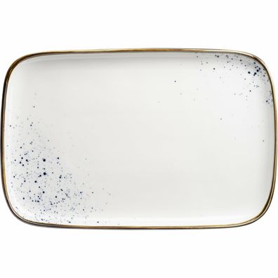 Mäser Obdélníkový tác Pintar White modré tečky 30x 20 x 2 cm, L