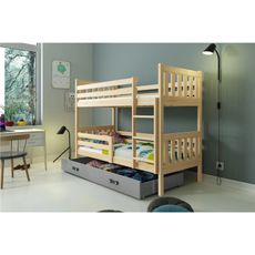 Detská poschodová posteľ CARINO 190x80 cm Ružová Biela