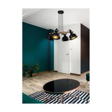 Čierne závesné svietidlo s kovovým tienidlom Reno - Candellux Lighting