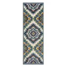 Modrý vonkajší koberec 80x230 cm Beach Floral – Flair Rugs