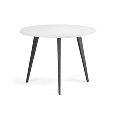 Konferenčný stôl PRIMO VIBE, priemer 100 cm, čierna podnož, biela