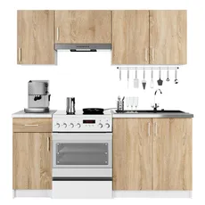 Ak furniture Kuchynská linka Lima 1,8 m biela/dub sonoma