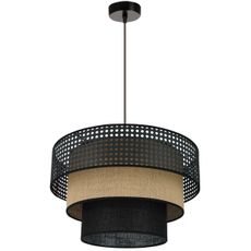 Brilagi - Luster na lanku DAKOTA LUNETA 1xE27/15W/230V pr. 45 cm čierna/ratan