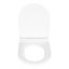 Biele WC sedadlo s jednoduchým zatváraním Wenko Habos, 46 × 36 cm