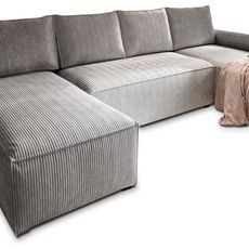 Svetlosivá sedacia súprava do U SMART COSARO 295x140 cm