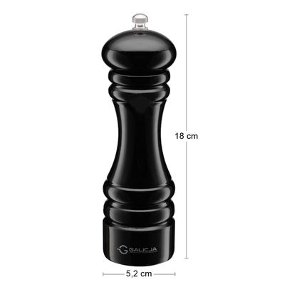 NABBI Pedro mlynček na soľ a korenie 18 cm čierna
