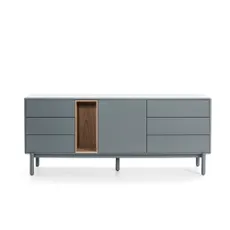 Modrá/sivá nízka komoda 180x76 cm Corvo – Teulat