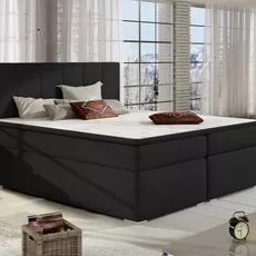 Posteľ Boxspring Boleria 200x180, čierna (látka - bb 02)