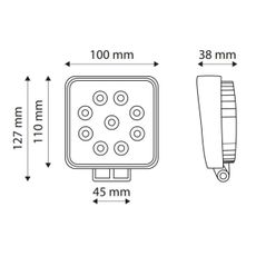 LED Bodové svietidlo pre automobil EPISTAR LED/27W/10-30V IP67 6000K