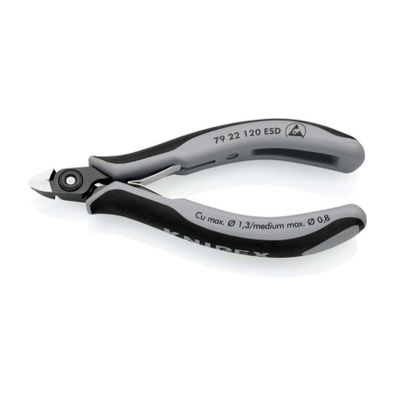 Presné bočné frézy na elektroniku 120 mm Knipex 79 22 120 ESD - leštená hlava, viaczložkové puzdrá
