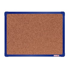 Korková nástenka boardOK v hliníkovom ráme, 600 x 450 mm, modrý rám