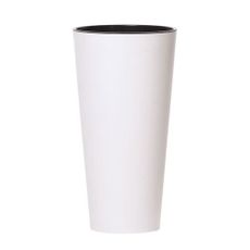 Kvetináč TUBUS SLIM s vložkou 40 cm, biela matná, 40 cm