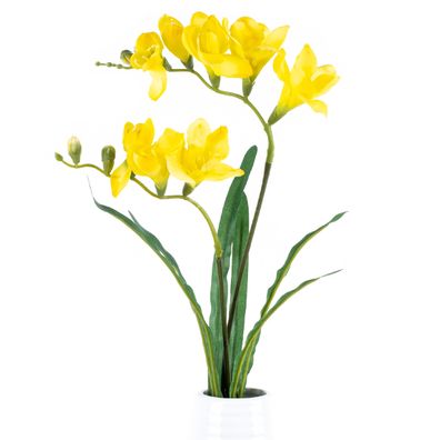 Umelá kvetina Frézia žltá, 57 cm