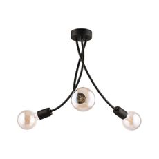Jupiter 1639 - Luster na tyči LUCE 3xE27/60W/230V čierna