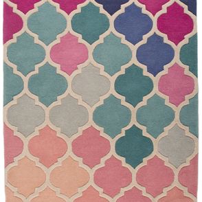 Flair Rugs koberce Ručne všívaný kusový koberec Illusion Rosella Pink / Blue - 200x290 cm