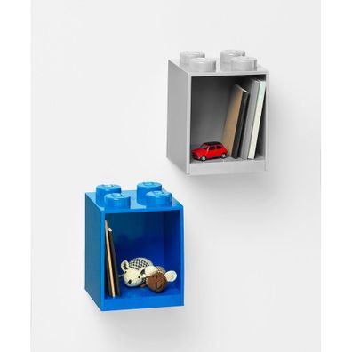 Detská modrá nástenná polica LEGO® Brick 4