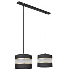 Luster na lanku HELEN 2xE27/15W/230V čierna/zlatá