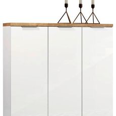 Xora SKRINKA NA TOPÁNKY, biela, farba duba, 120/115/34 cm