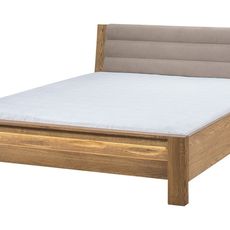 Szynaka Dvoulůžková postel Velvet II 76 160x200 z masivu s LED osvětlením dub Rustikal/Latte