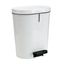 Denox Oval pedálový odpadkový kôš 25 l, plast, biely, 25 l