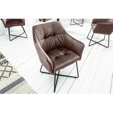 Stolička Loft velvet taupe hnedá s lakťovou opierkou