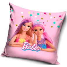 Dievčenský vankúš Barbie - motív Dve princezné - 38 x 38 cm