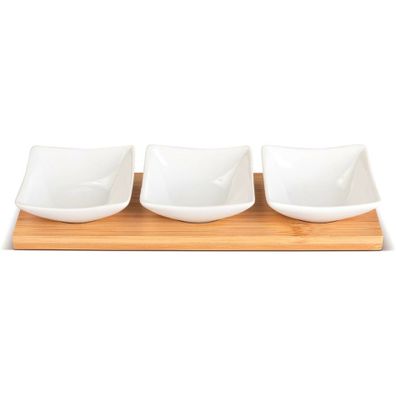 Lamart LT9217 4-dielna servírovacia súprava misiek Bamboo, 26 x 8 cm