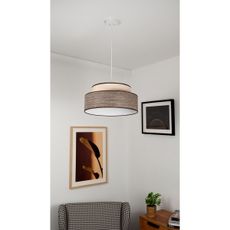 Luster na lanku GRACE 1xE27/60W/230V pr. 40 cm krémová/hnedá