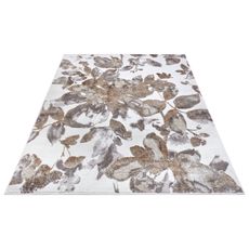 Hanse Home , Kusový koberec Shine 105922 Floral White Grey Brown, 57x90, hnedá, obývacia izba