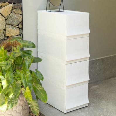 Modulárny úložný box Wave Snow s kolieskami 54,6 x 43,4 x 22 cm, široký - 1 zásuvka - kolieska