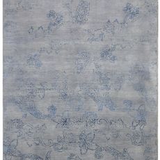 Diamond Carpets koberce Ručne viazaný kusový koberec Diamond DC-KERRY 2 Silver / blue - 140x200 cm