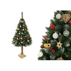 LEAN TOYS Vianočný stromček 3D na pníku z umelej diamantovej borovice 180 cm Snehové trblietky